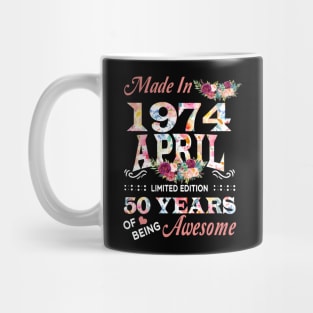 April Flower Made In 1974 50 Years Of Being Awesome Mug